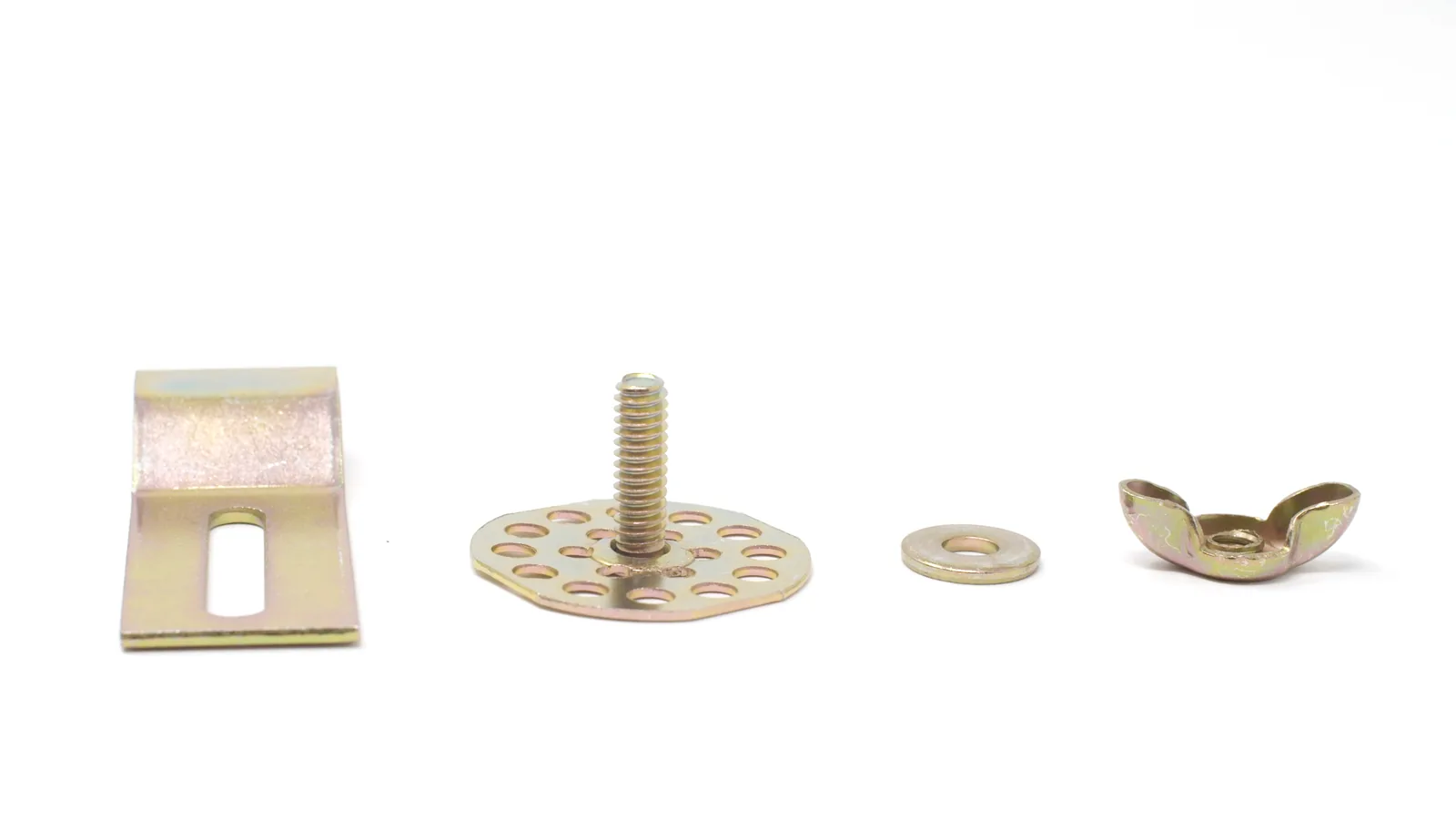 Sink clip bracket, bolt, washer and wing nut