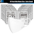 [10 Pack]- KIDS MASKS - SIZE: X-SMALL - Individually Packaged Cup Shaped Face Mask-PROTECTION FROM FINE DUST AND PARTICLE